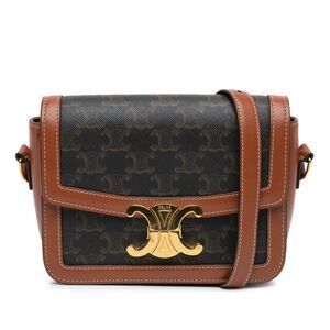 Celine Teen Triomphe Coated Canvas And Calfskin Triomphe Crossbody